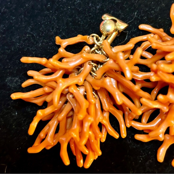 Navajo/Santo Domingo Vintage branch coral cluster Earrings.  12K GF - Picture 5 of 6